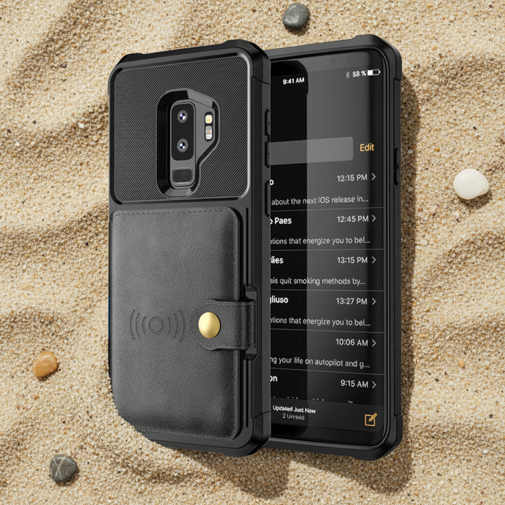 Wallet Phone Case Compatible with Apple, Luxury PU Leather Wallet Case for Samsung Galaxy S10 S9 Plus for iPhone 6 6s 7 8 Plus X XS XR XX MAX Cases