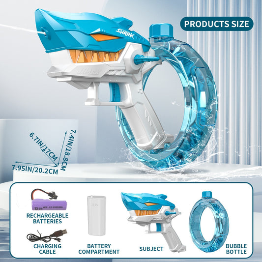 New Shark Electric Water Gun Toys Fully Automatic Continuous Fire Large Capacity Beach Summer Children's Water Playing Toys
