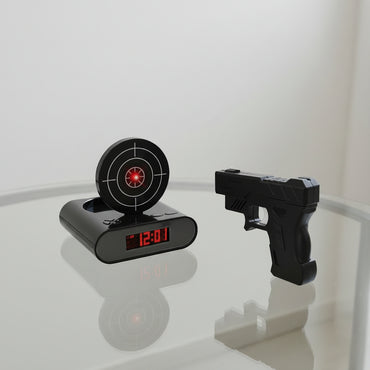 Digital Gun Alarm Clock with Target Laser Shooting