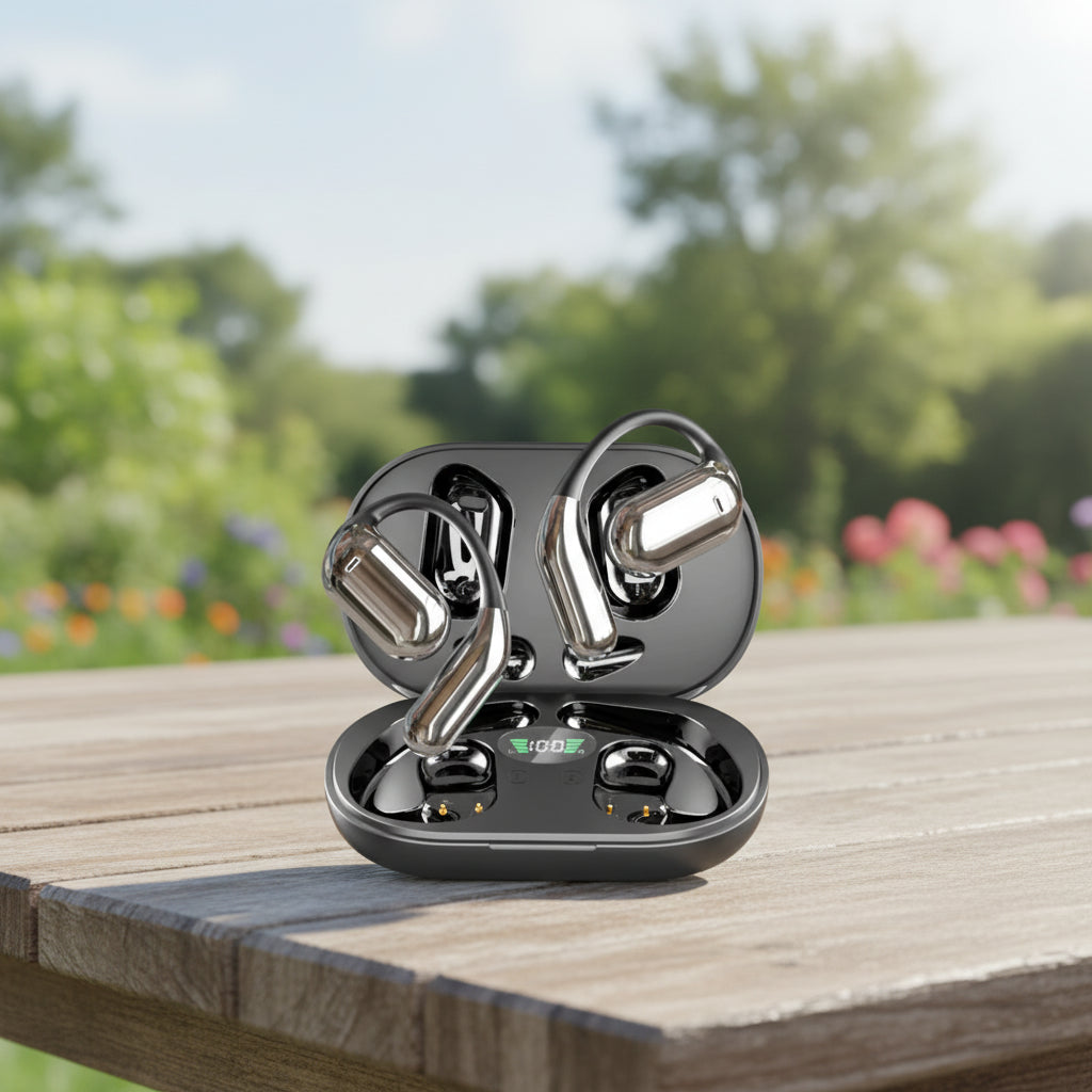 Ear-Mounted Bluetooth Headset with LED Display