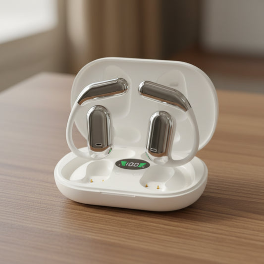 Ear-Mounted Bluetooth Headset with LED Display