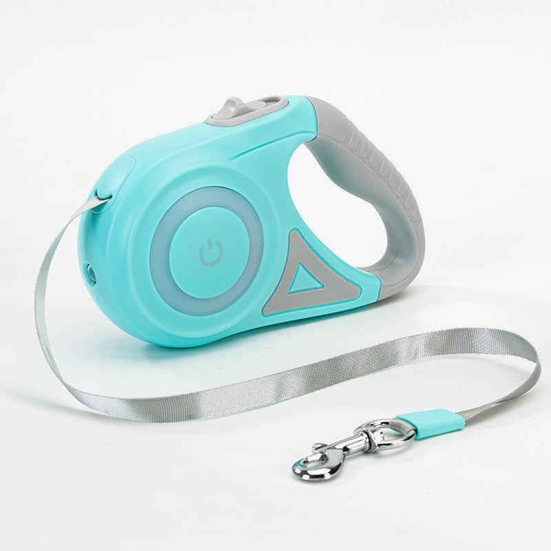 Retractable Leash And Dog Collar with Spotlight Pet Dog/Cat Traction Rope