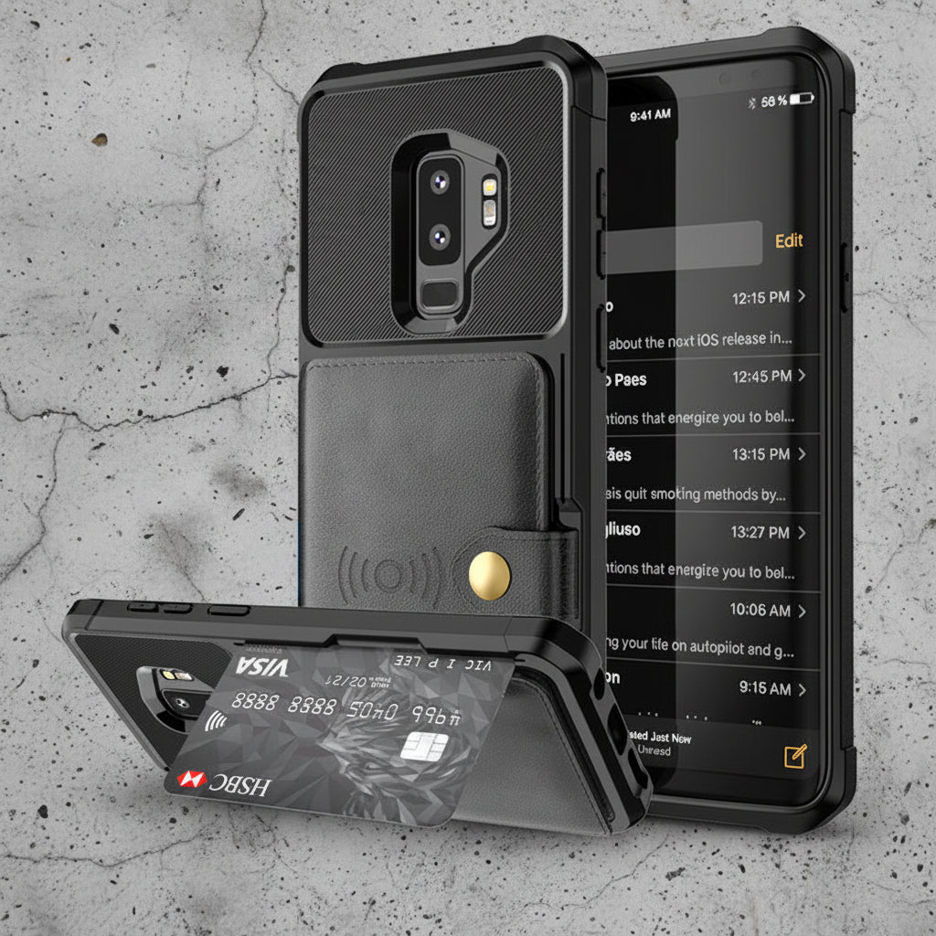 Wallet Phone Case Compatible with Apple, Luxury PU Leather Wallet Case for Samsung Galaxy S10 S9 Plus for iPhone 6 6s 7 8 Plus X XS XR XX MAX Cases