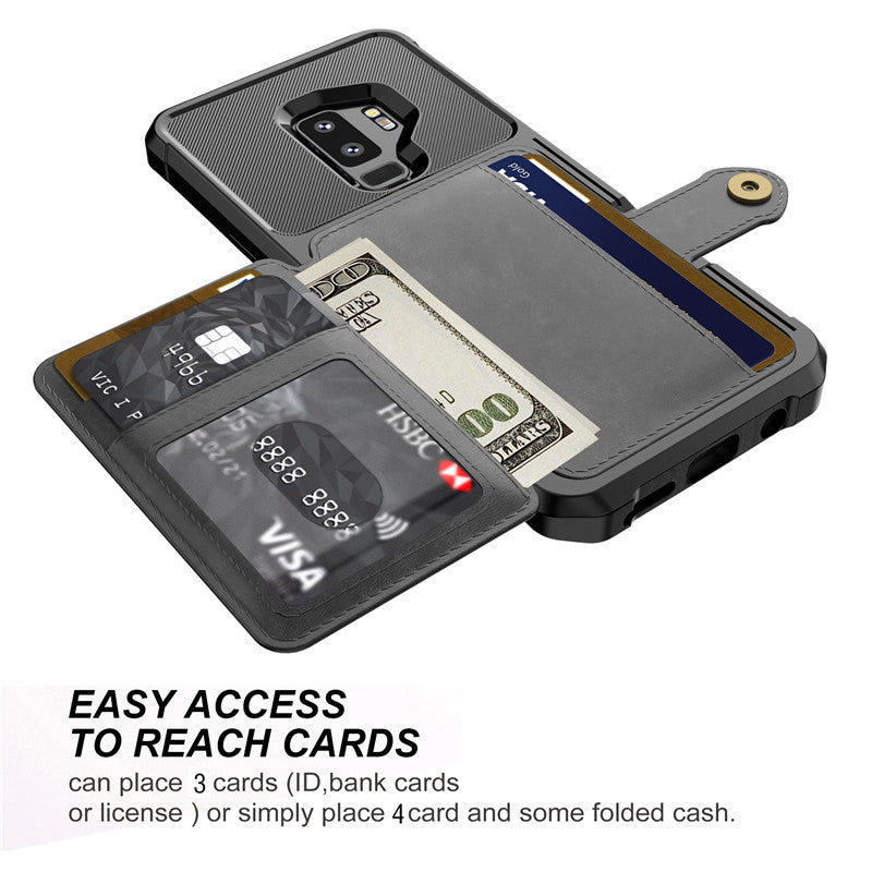 Wallet Phone Case Compatible with Apple, Luxury PU Leather Wallet Case for Samsung Galaxy S10 S9 Plus for iPhone 6 6s 7 8 Plus X XS XR XX MAX Cases