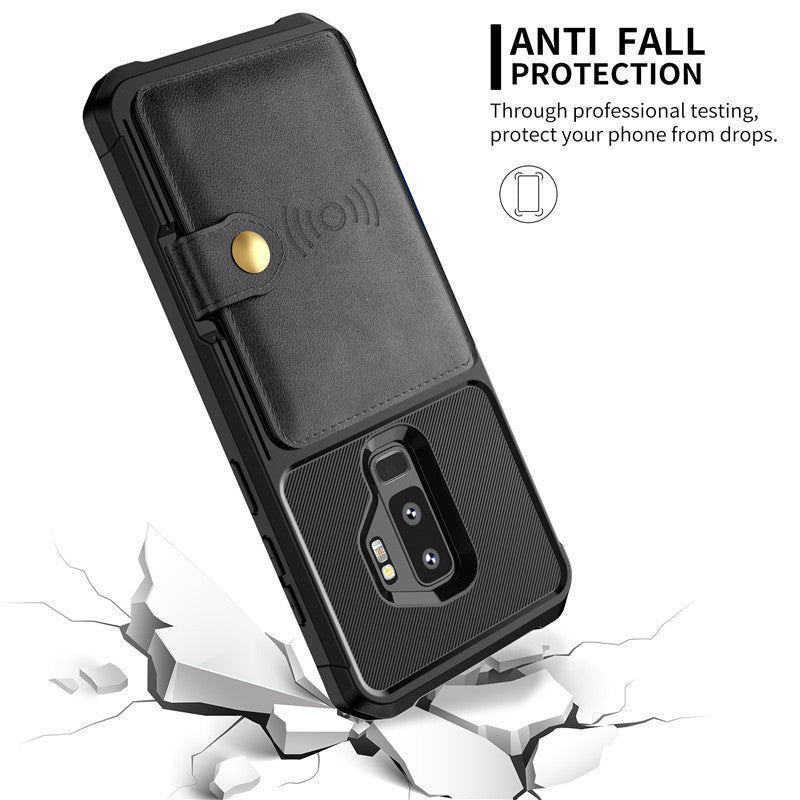 Wallet Phone Case Compatible with Apple, Luxury PU Leather Wallet Case for Samsung Galaxy S10 S9 Plus for iPhone 6 6s 7 8 Plus X XS XR XX MAX Cases