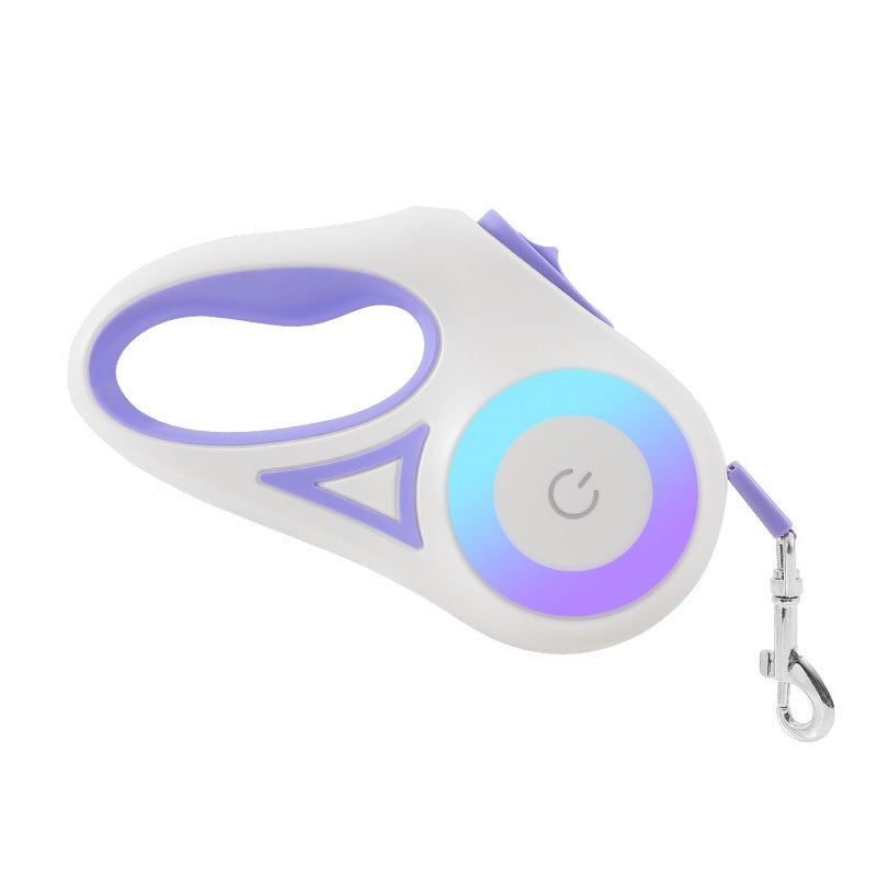 Retractable Leash And Dog Collar with Spotlight Pet Dog/Cat Traction Rope