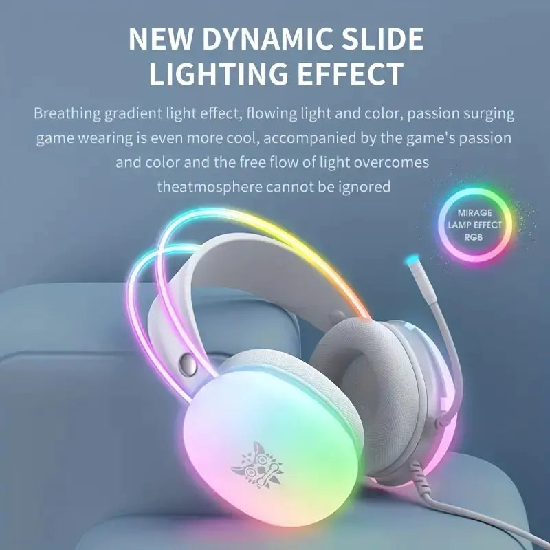 Wired RGB Gaming Headset with Microphone and Surround Sound