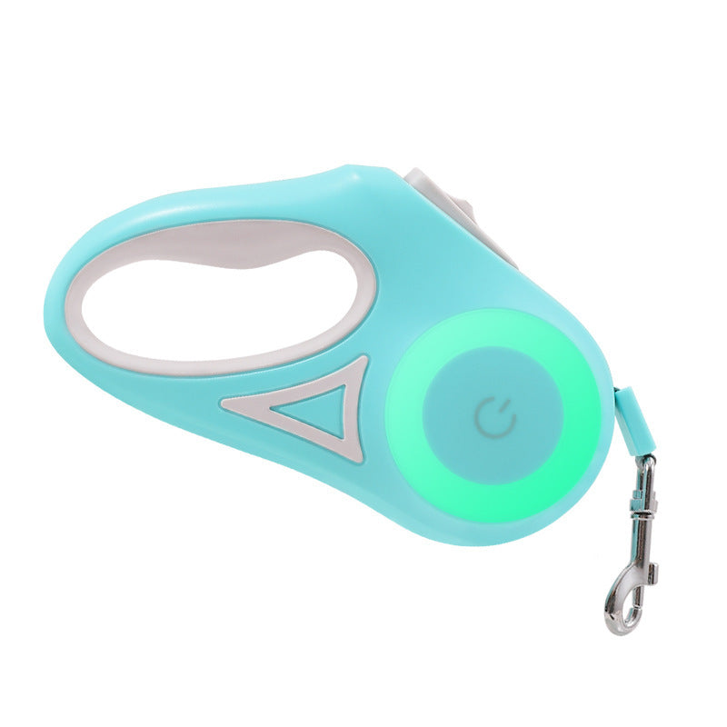 Retractable Leash And Dog Collar with Spotlight Pet Dog/Cat Traction Rope