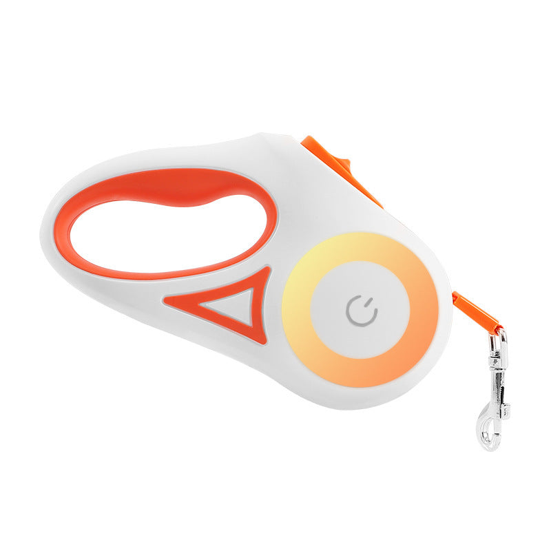 Retractable Leash And Dog Collar with Spotlight Pet Dog/Cat Traction Rope