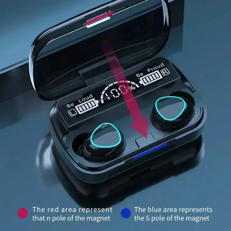 Noise Cancelling Bluetooth Earphones TWS Large Screen Intelligent Digital Display Power Bank