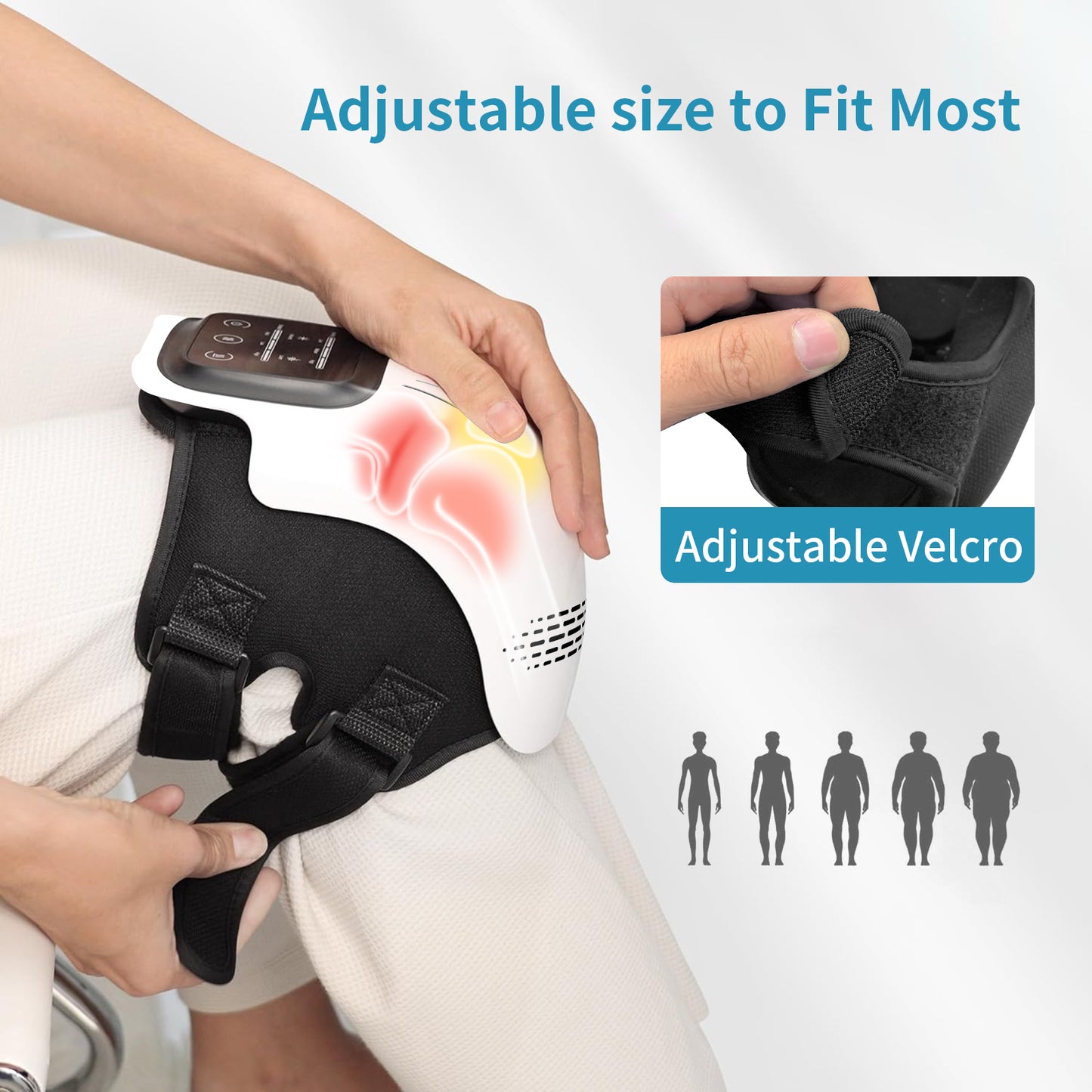 Electric Intelligent Kneading Heating Knee Massager Rechargeable Pain Relief Infrared Laser Vibration