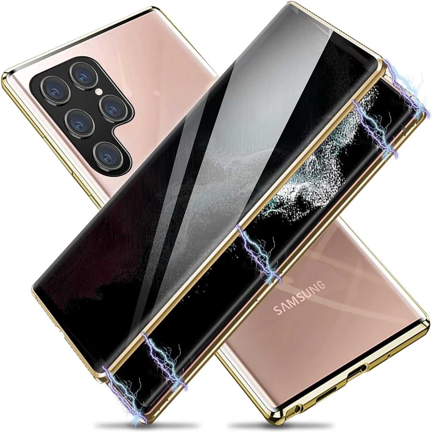Magnetic Metal Dual-Sided Glass Case