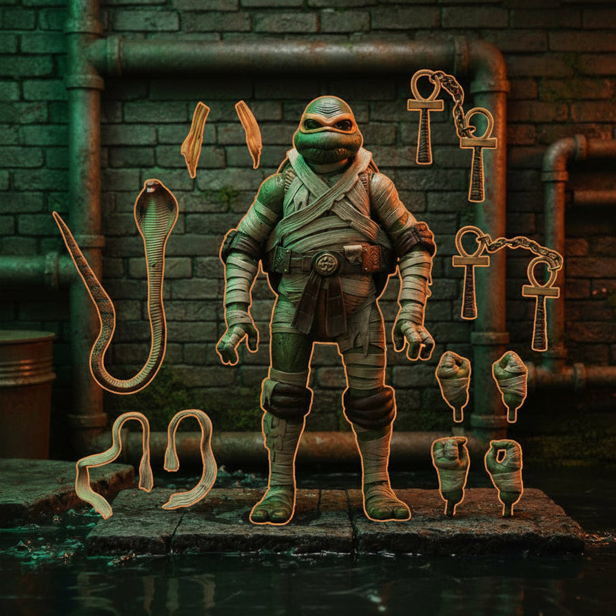 NECA TMNT 7" Scale  Michelangelo Mummy Action Figure