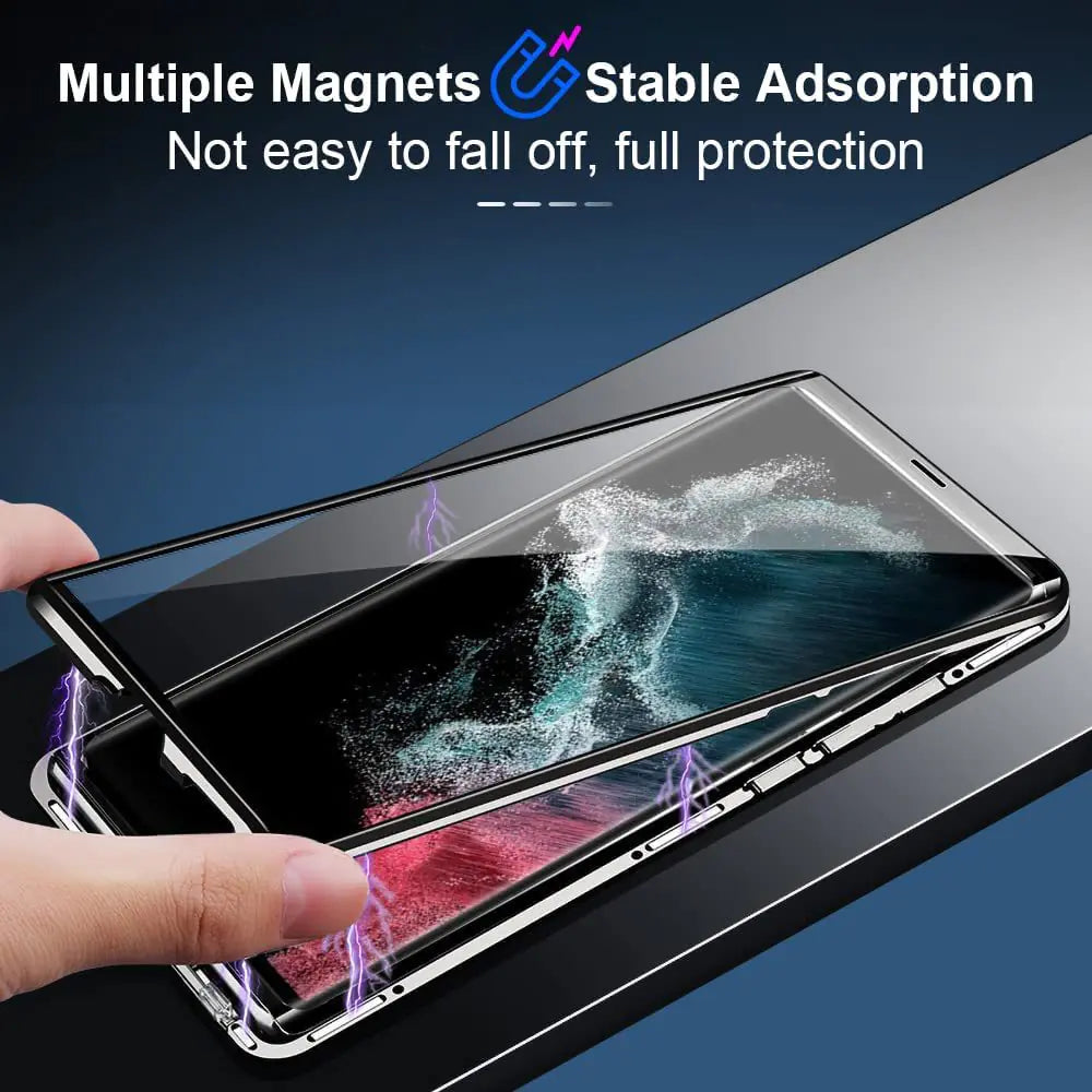 Magnetic Metal Dual-Sided Glass Case