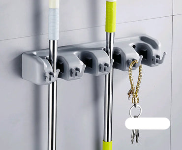 Multifunctional Mop Hook and Holder for Bathroom Door