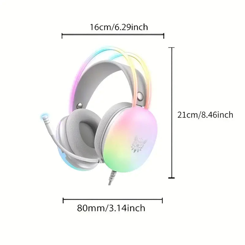Wired RGB Gaming Headset with Microphone and Surround Sound