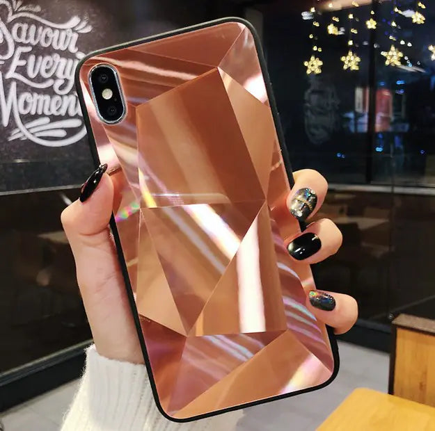 Colorful 3D Diamond Mirror Phone Case