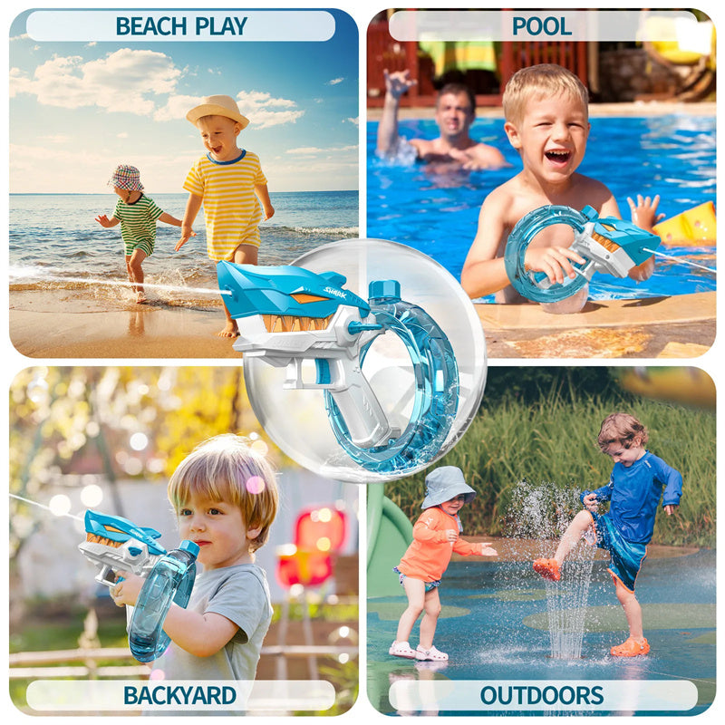 New Shark Electric Water Gun Toys Fully Automatic Continuous Fire Large Capacity Beach Summer Children's Water Playing Toys