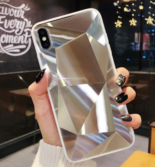 Colorful 3D Diamond Mirror Phone Case