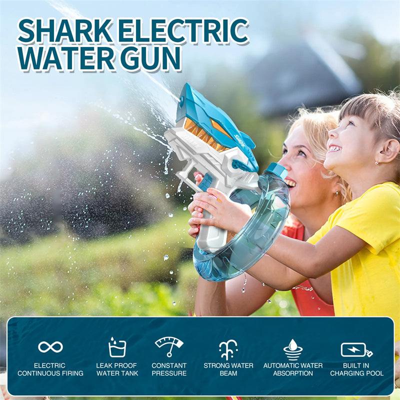 New Shark Electric Water Gun Toys Fully Automatic Continuous Fire Large Capacity Beach Summer Children's Water Playing Toys