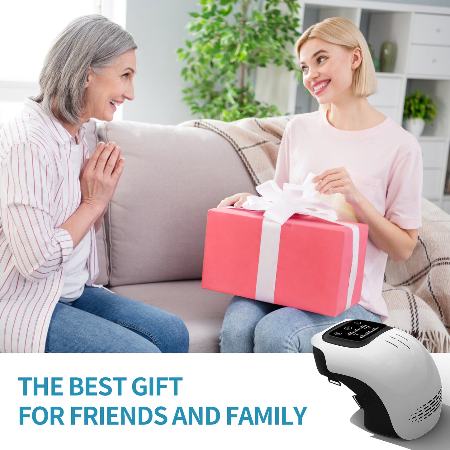 Electric Intelligent Kneading Heating Knee Massager Rechargeable Pain Relief Infrared Laser Vibration
