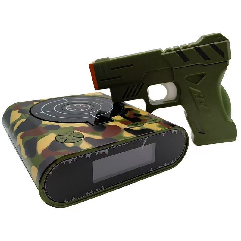 Digital Gun Alarm Clock with Target Laser Shooting