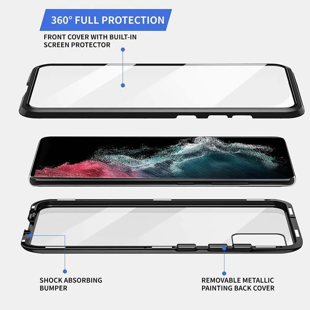 Magnetic Metal Dual-Sided Glass Case