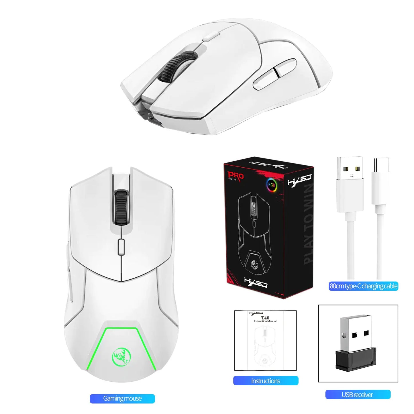HXSJ 2.4G Wireless Gaming Mouse with 4000DPI